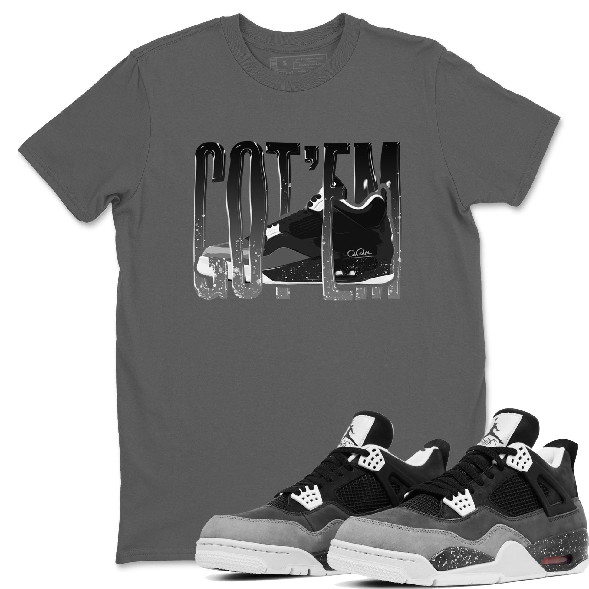4s Fear shirts to match jordans Wiggling Gotem sneaker match tees Air Jordan 4 Fear match shoes to clothes SNRT Sneaker Tees unisex cotton Cool Grey 1 shirts