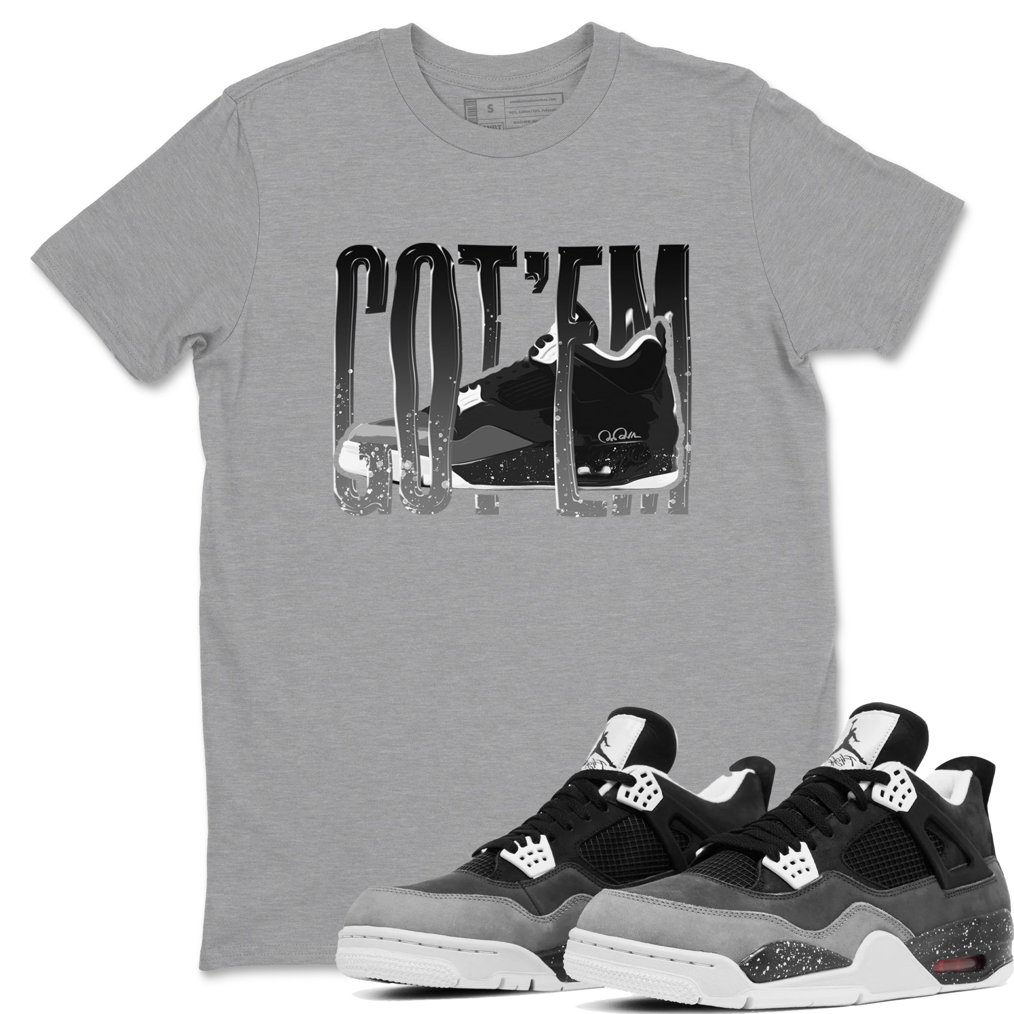 4s Fear shirts to match jordans Wiggling Gotem sneaker match tees Air Jordan 4 Fear match shoes to clothes SNRT Sneaker Tees unisex cotton Heather Grey 1 shirts