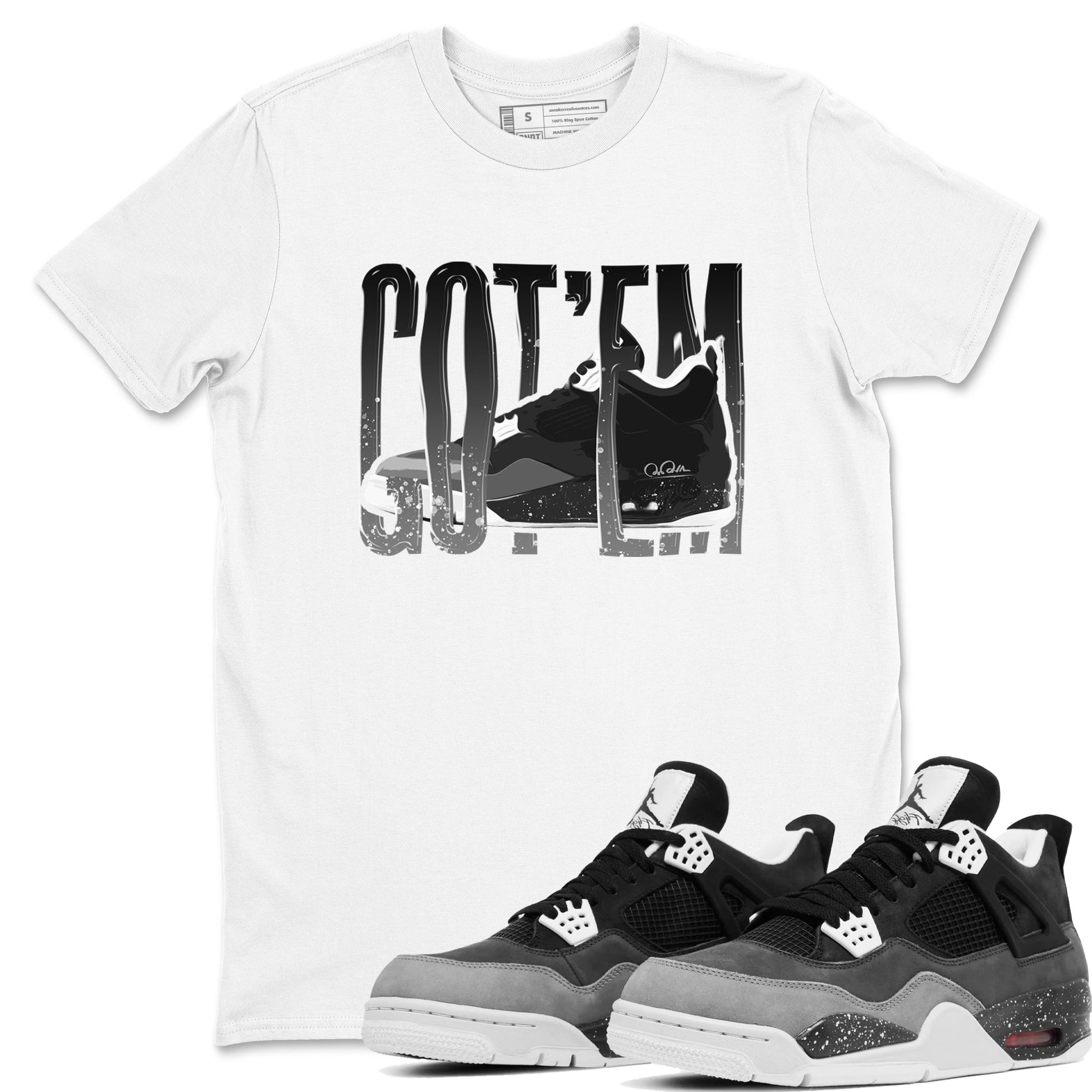 4s Fear shirts to match jordans Wiggling Gotem sneaker match tees Air Jordan 4 Fear match shoes to clothes SNRT Sneaker Tees unisex cotton White 1 shirts