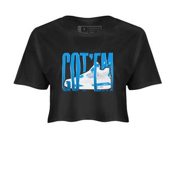 AJ4 Military Blue shirt to match jordans Wiggling Gotem sneaker tees Air Jordan 4 Military Blue SNRT Sneaker Release Tees Black 2 crop length shirt