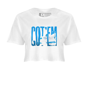 AJ4 Military Blue shirt to match jordans Wiggling Gotem sneaker tees Air Jordan 4 Military Blue SNRT Sneaker Release Tees White 2 crop length shirt