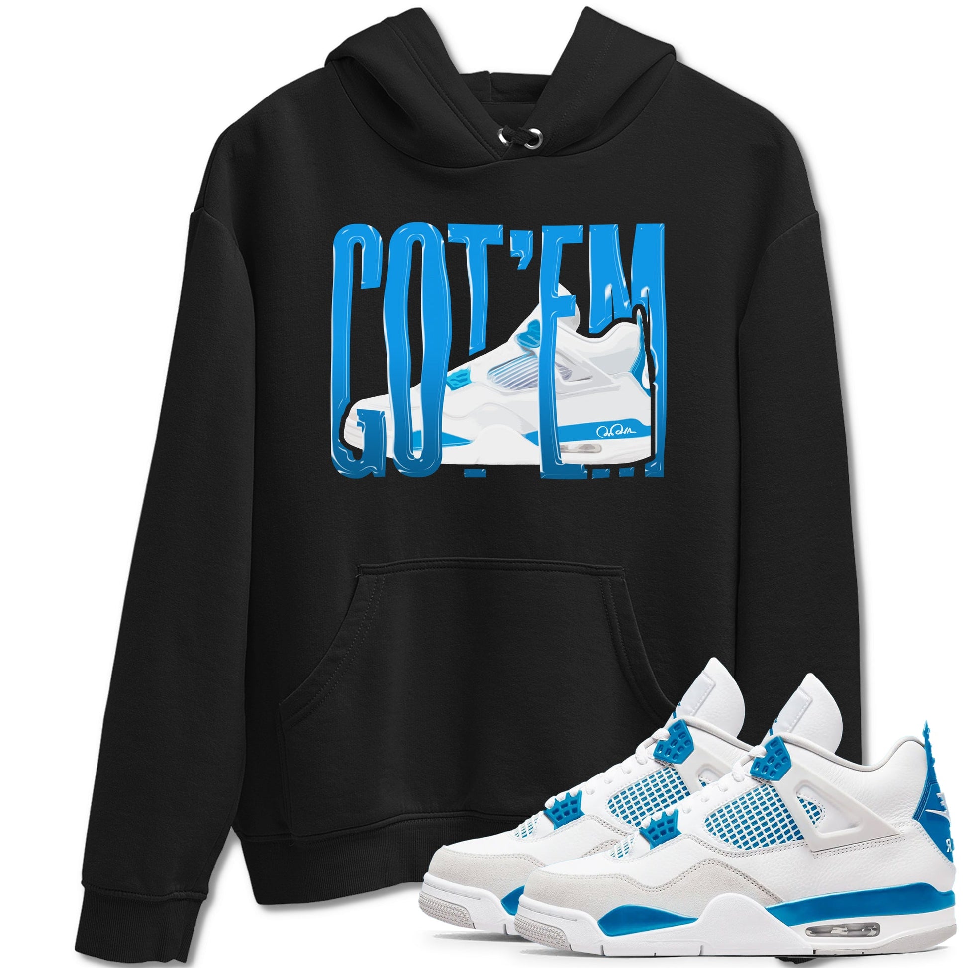 AJ4 Military Blue shirt to match jordans Wiggling Gotem sneaker tees Air Jordan 4 Military Blue SNRT Sneaker Release Tees unisex cotton Black 1 crew neck shirt