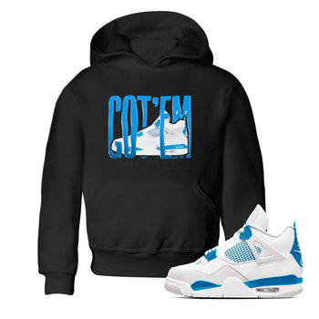 AJ4 Military Blue shirt to match jordans Wiggling Gotem sneaker tees Air Jordan 4 Military Blue SNRT sneaker release tees baby toddler Black 1 cotton Shirt