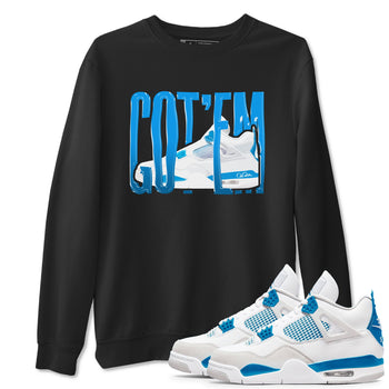 AJ4 Military Blue shirt to match jordans Wiggling Gotem sneaker tees Air Jordan 4 Military Blue SNRT Sneaker Release Tees unisex cotton Black 1 crew neck shirt