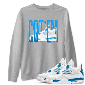 AJ4 Military Blue shirt to match jordans Wiggling Gotem sneaker tees Air Jordan 4 Military Blue SNRT Sneaker Release Tees unisex cotton Heather Grey 1 crew neck shirt