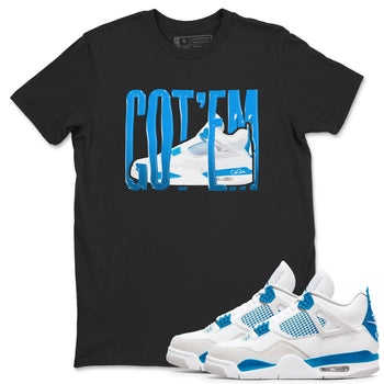 AJ4 Military Blue shirt to match jordans Wiggling Gotem sneaker tees Air Jordan 4 Military Blue SNRT Sneaker Release Tees unisex cotton Black 1 crew neck shirt