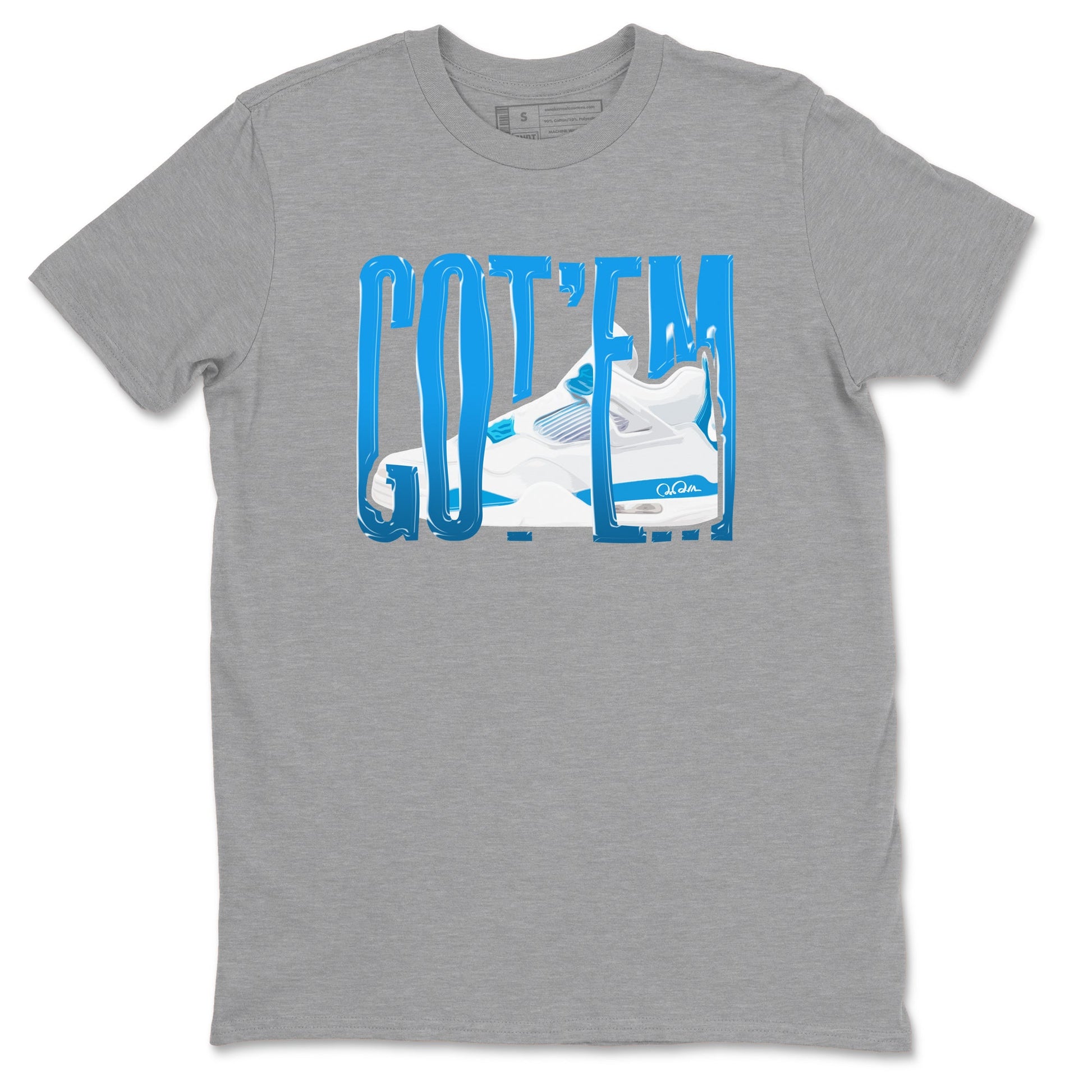 AJ4 Military Blue shirt to match jordans Wiggling Gotem sneaker tees Air Jordan 4 Military Blue SNRT Sneaker Release Tees unisex cotton Heather Grey 2 crew neck shirt