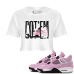 4s Retro Orchid shirts to match jordans Wiggling Gotem sneaker match tees Air Jordan 4 WMNS Orchid match shoes to clothes SNRT Sneaker Tees unisex cotton White 1 crop tee