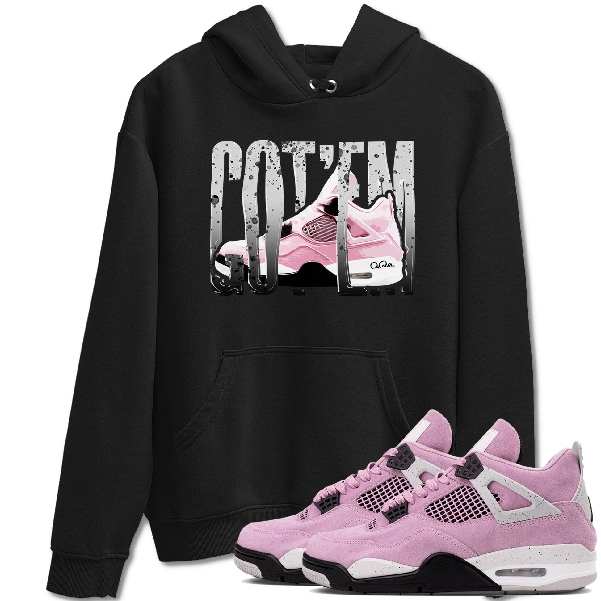 4s Retro Orchid shirts to match jordans Wiggling Gotem sneaker match tees Air Jordan 4 WMNS Orchid match shoes to clothes SNRT Sneaker Tees unisex cotton Black 1 shirts