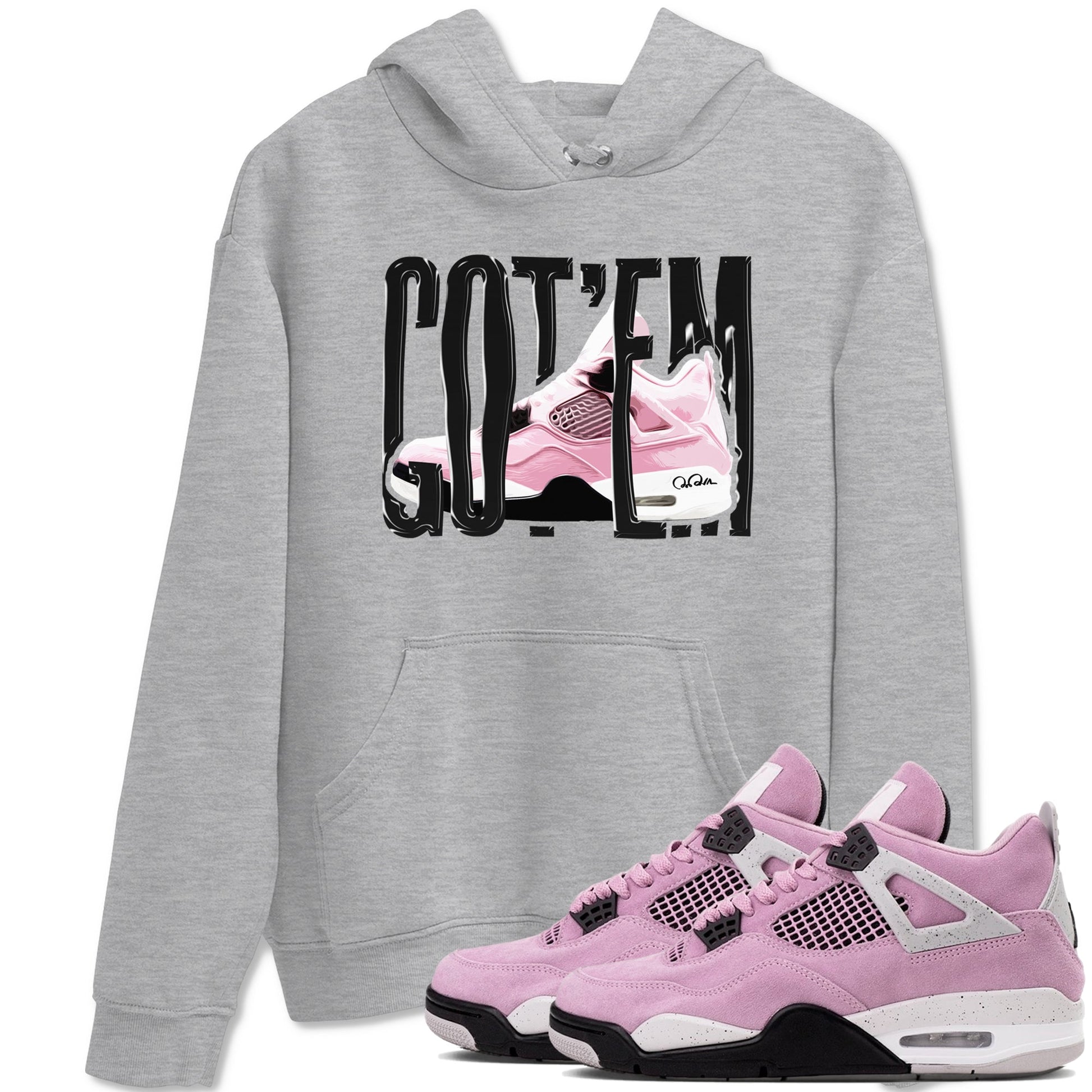 4s Retro Orchid shirts to match jordans Wiggling Gotem sneaker match tees Air Jordan 4 WMNS Orchid match shoes to clothes SNRT Sneaker Tees unisex cotton Heather Grey 1 shirts