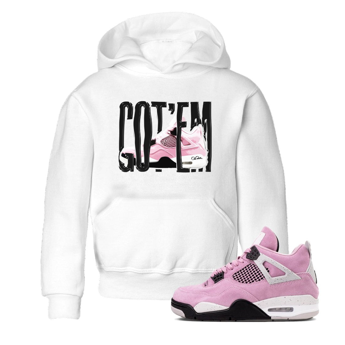 4s Retro Orchid shirts to match jordans Wiggling Gotem sneaker match tees Air Jordan 4 WMNS Orchid match shoes to clothes SNRT Sneaker Tees Youth Baby White 1 tee