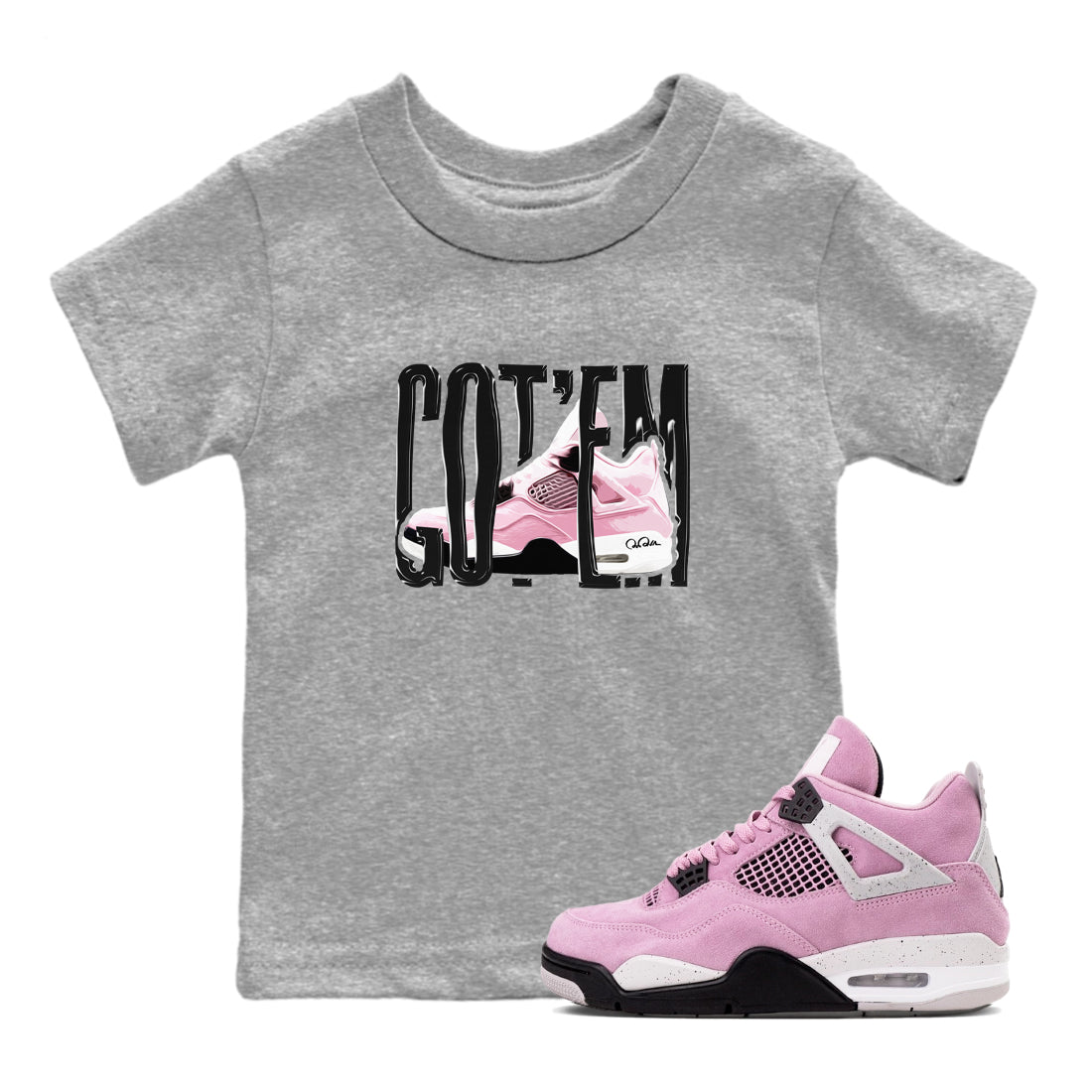 4s Retro Orchid shirts to match jordans Wiggling Gotem sneaker match tees Air Jordan 4 WMNS Orchid match shoes to clothes SNRT Sneaker Tees Youth Baby Heather Grey 1 tee