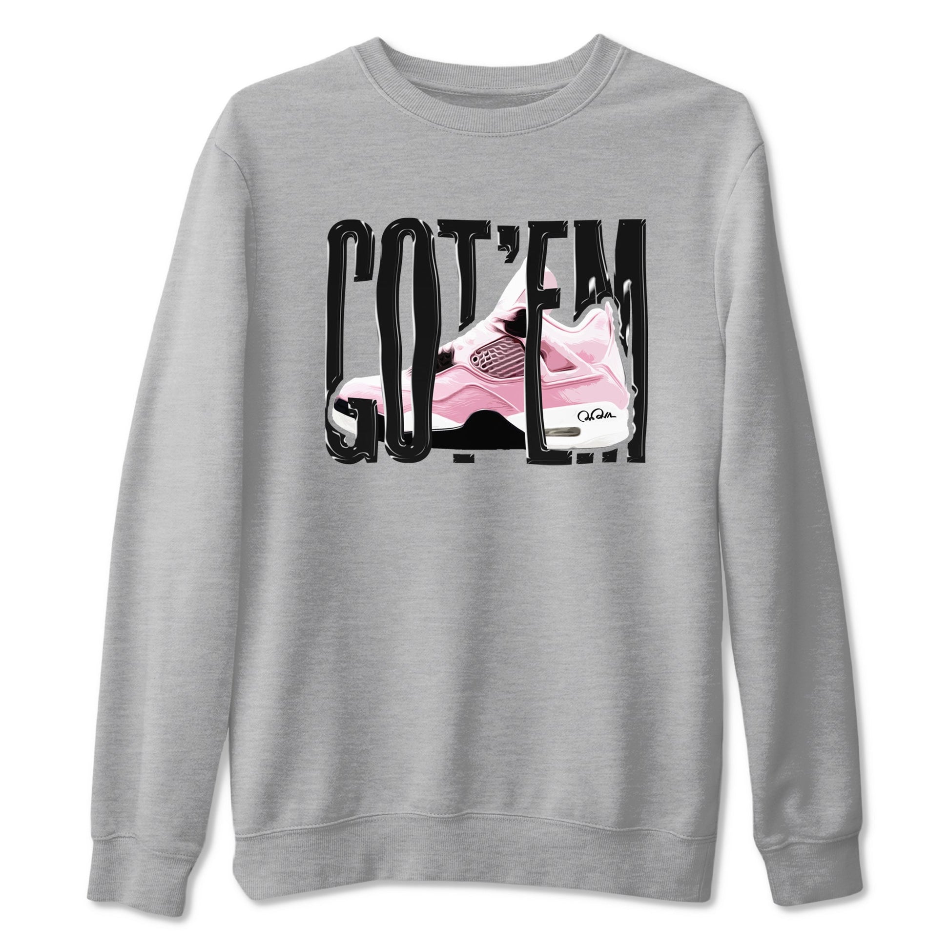 4s Retro Orchid shirts to match jordans Wiggling Gotem sneaker match tees Air Jordan 4 WMNS Orchid match shoes to clothes SNRT Sneaker Tees unisex cotton Heather Grey 2 shirts
