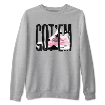 4s Retro Orchid shirts to match jordans Wiggling Gotem sneaker match tees Air Jordan 4 WMNS Orchid match shoes to clothes SNRT Sneaker Tees unisex cotton Heather Grey 2 shirts