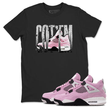 4s Retro Orchid shirts to match jordans Wiggling Gotem sneaker match tees Air Jordan 4 WMNS Orchid match shoes to clothes SNRT Sneaker Tees unisex cotton Black 1 shirts