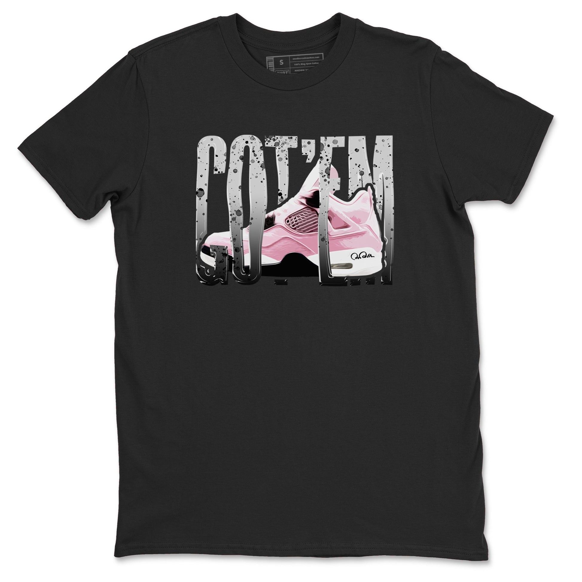 4s Retro Orchid shirts to match jordans Wiggling Gotem sneaker match tees Air Jordan 4 WMNS Orchid match shoes to clothes SNRT Sneaker Tees unisex cotton Black 2 shirts