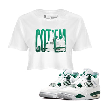 4s Oxidized Green shirts to match jordans Wiggling Gotem sneaker match tees Air Jordan 4 Oxidized Green SNRT Sneaker Tees streetwear brand White 1 crop tee