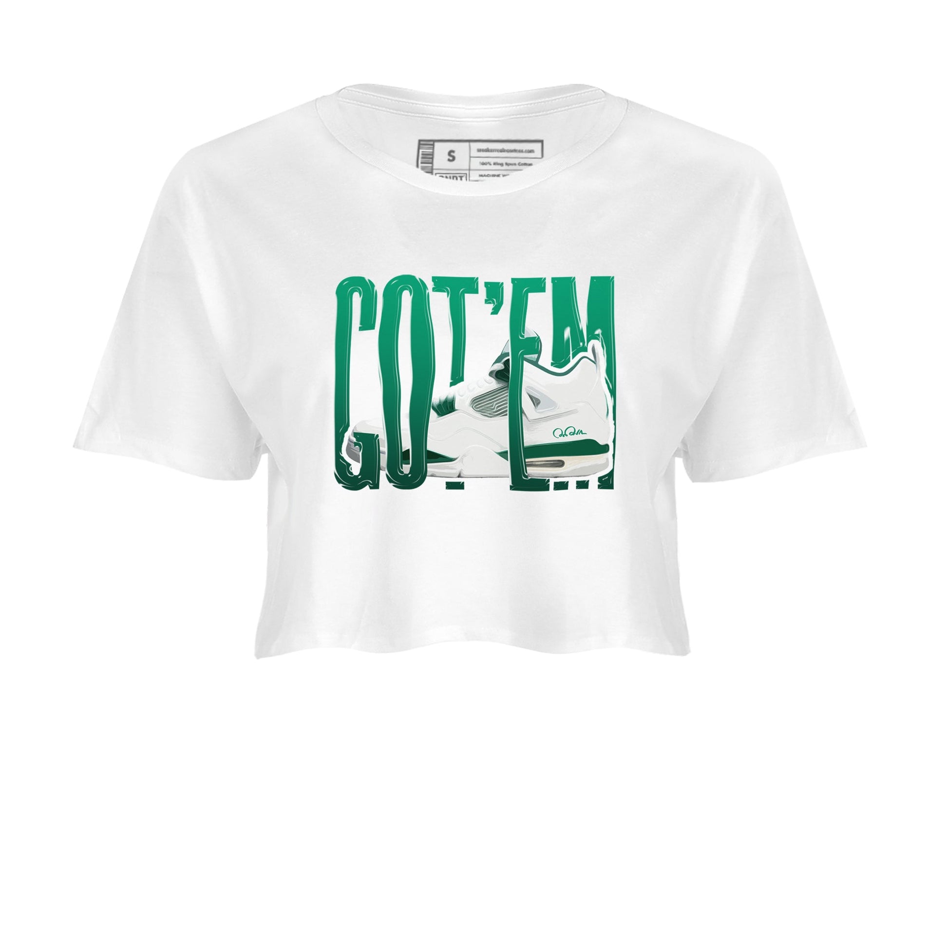 4s Oxidized Green shirts to match jordans Wiggling Gotem sneaker match tees Air Jordan 4 Oxidized Green SNRT Sneaker Tees streetwear brand White 2 crop tee
