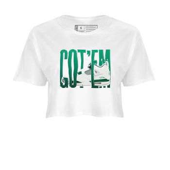 4s Oxidized Green shirts to match jordans Wiggling Gotem sneaker match tees Air Jordan 4 Oxidized Green SNRT Sneaker Tees streetwear brand White 2 crop tee