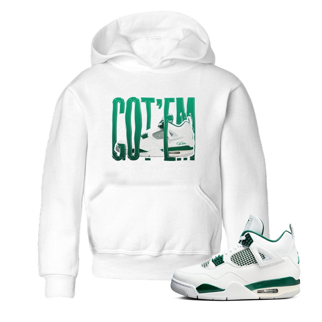 4s Oxidized Green shirts to match jordans Wiggling Gotem sneaker match tees Air Jordan 4 Oxidized Green SNRT Sneaker Tees streetwear brand Baby and Youth White 1 cotton tee
