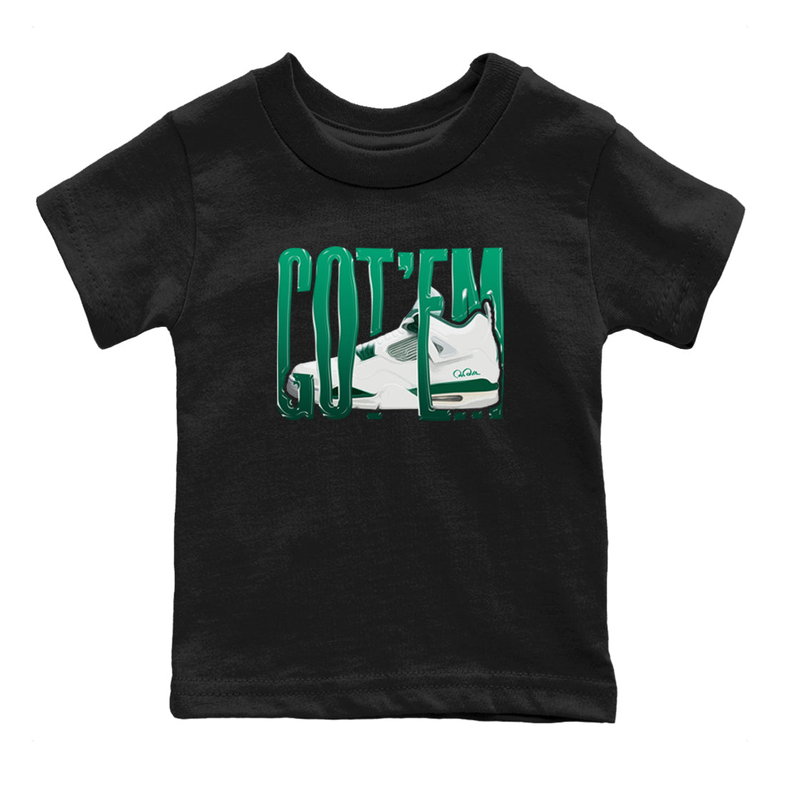 4s Oxidized Green shirts to match jordans Wiggling Gotem sneaker match tees Air Jordan 4 Oxidized Green SNRT Sneaker Tees streetwear brand Baby and Youth Black 2 cotton tee