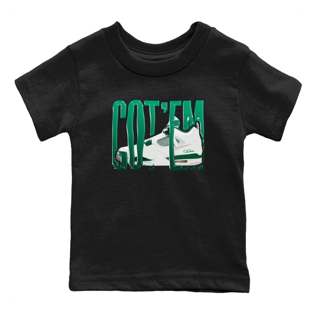 4s Oxidized Green shirts to match jordans Wiggling Gotem sneaker match tees Air Jordan 4 Oxidized Green SNRT Sneaker Tees streetwear brand Baby and Youth Black 2 cotton tee