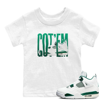 4s Oxidized Green shirts to match jordans Wiggling Gotem sneaker match tees Air Jordan 4 Oxidized Green SNRT Sneaker Tees streetwear brand Baby and Youth White 1 cotton tee