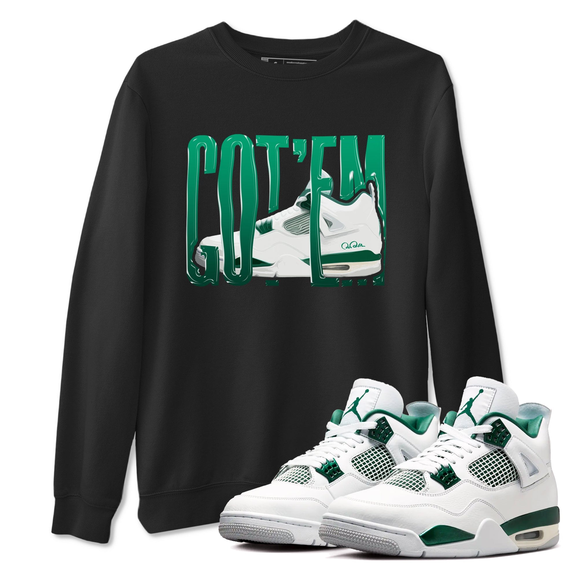 4s Oxidized Green shirts to match jordans Wiggling Gotem sneaker match tees Air Jordan 4 Oxidized Green SNRT Sneaker Tees streetwear brand Black 1 unisex cotton tee