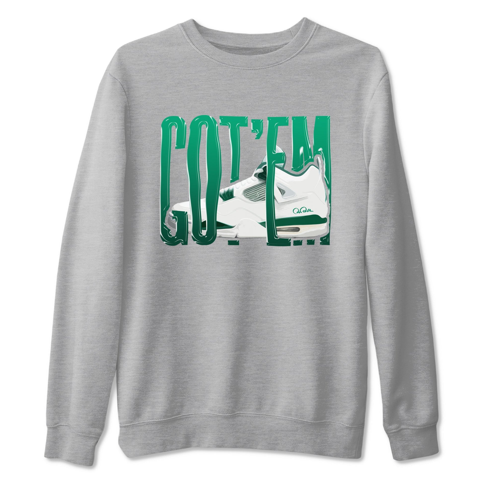 4s Oxidized Green shirts to match jordans Wiggling Gotem sneaker match tees Air Jordan 4 Oxidized Green SNRT Sneaker Tees streetwear brand Heather Grey 2 unisex cotton tee