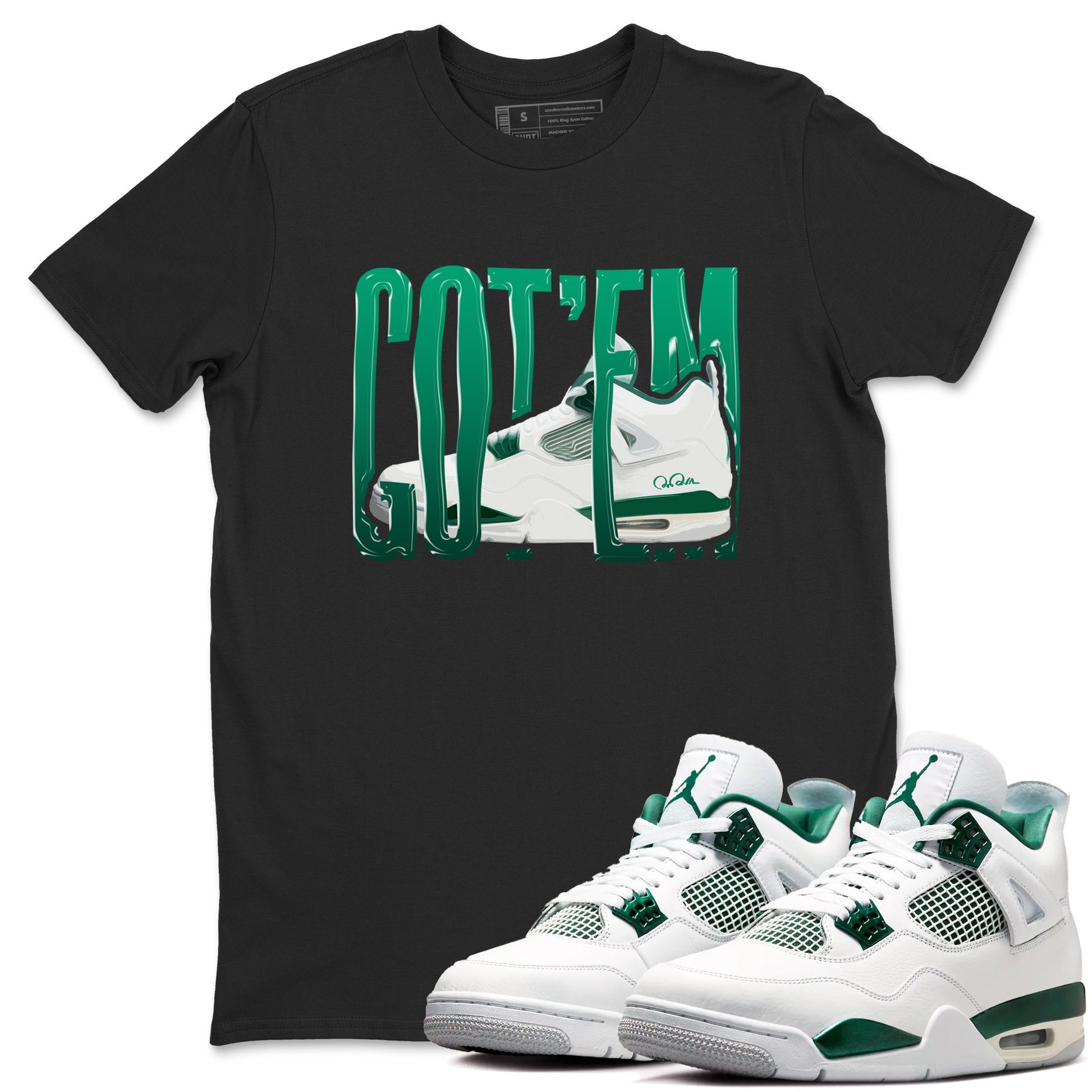 4s Oxidized Green shirts to match jordans Wiggling Gotem sneaker match tees Air Jordan 4 Oxidized Green SNRT Sneaker Tees streetwear brand Black 1 unisex cotton tee