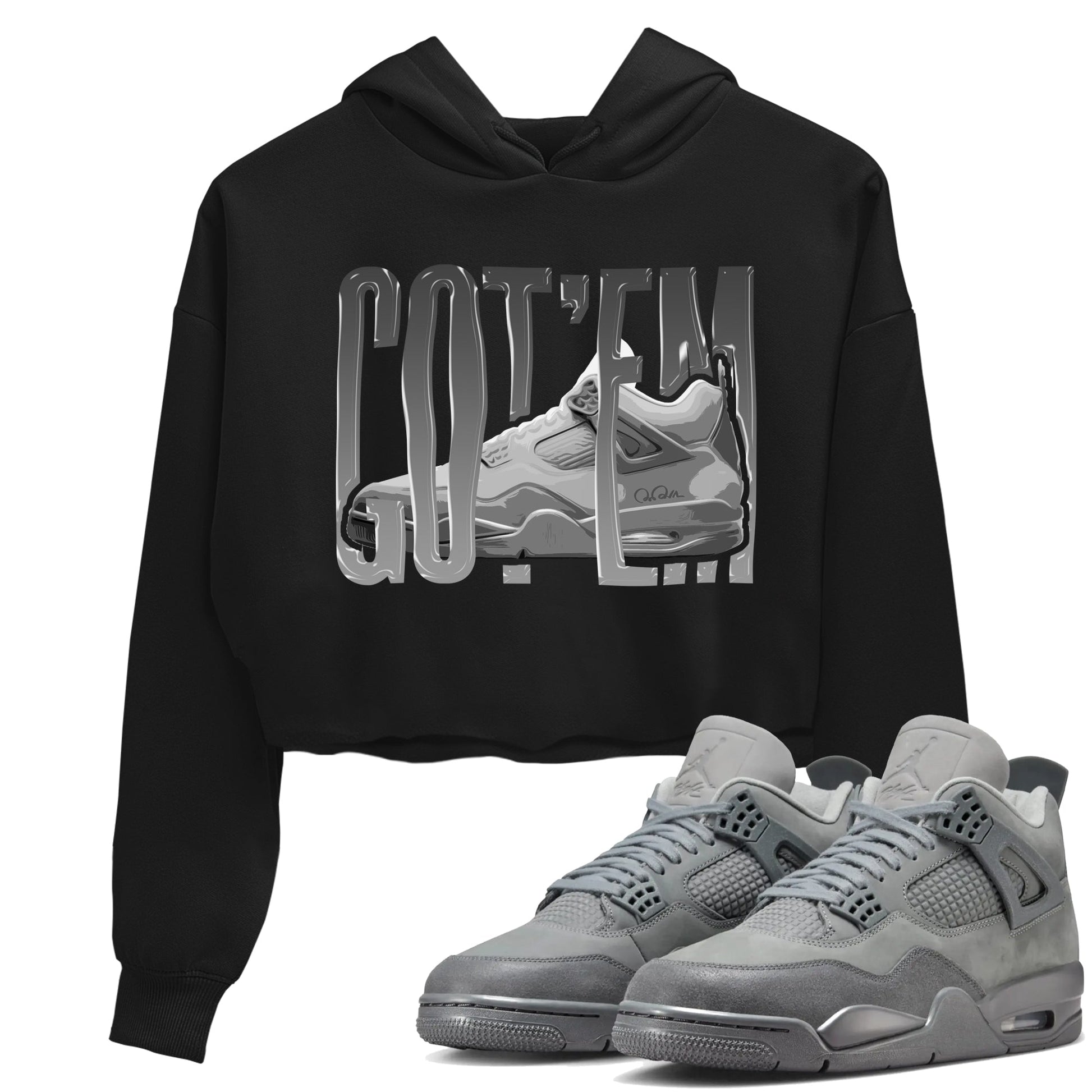 4s Wet Cement shirts to match jordans Wiggling Gotem sneaker match tees Air Jordan 4 SE Wet Cement SNRT Sneaker Release Tees unisex cotton Black 1 Crop Shirts
