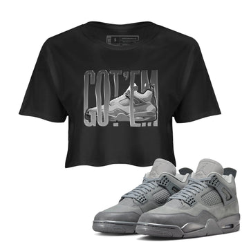 4s Wet Cement shirts to match jordans Wiggling Gotem sneaker match tees Air Jordan 4 SE Wet Cement SNRT Sneaker Release Tees unisex cotton Black 1 Crop Shirts