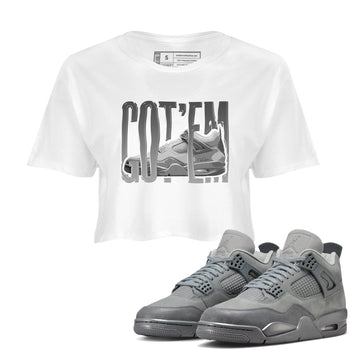 4s Wet Cement shirts to match jordans Wiggling Gotem sneaker match tees Air Jordan 4 SE Wet Cement SNRT Sneaker Release Tees unisex cotton White 1 Crop Shirts