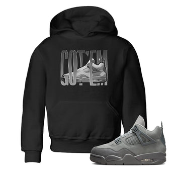 4s Wet Cement shirts to match jordans Wiggling Gotem sneaker match tees Air Jordan 4 SE Wet Cement SNRT Sneaker Release Tees Youth Baby Black 1 crew neck shirts