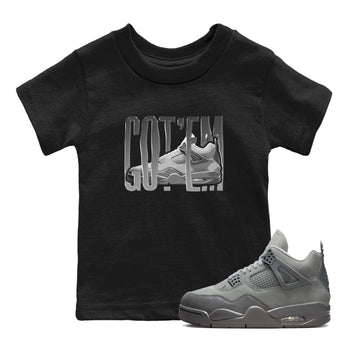 4s Wet Cement shirts to match jordans Wiggling Gotem sneaker match tees Air Jordan 4 SE Wet Cement SNRT Sneaker Release Tees Youth Baby Black 1 crew neck shirts