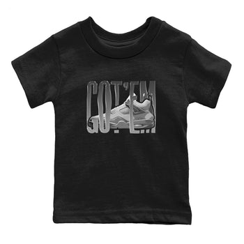 4s Wet Cement shirts to match jordans Wiggling Gotem sneaker match tees Air Jordan 4 SE Wet Cement SNRT Sneaker Release Tees Youth Baby Black 2 crew neck shirts