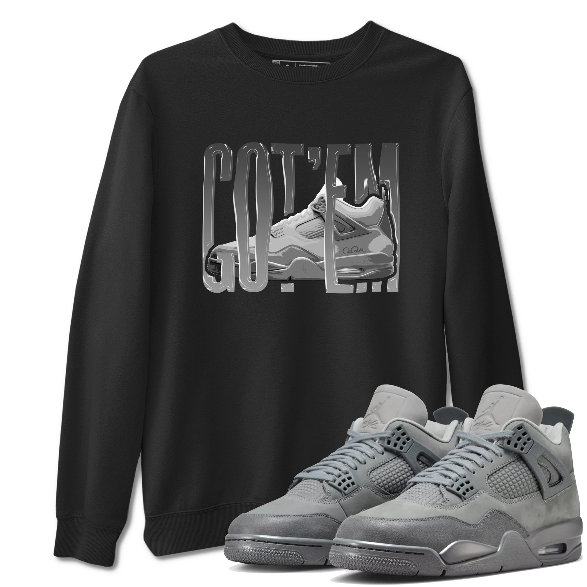 4s Wet Cement shirts to match jordans Wiggling Gotem sneaker match tees Air Jordan 4 SE Wet Cement SNRT Sneaker Release Tees unisex cotton Black 1 crew neck shirts