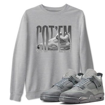 4s Wet Cement shirts to match jordans Wiggling Gotem sneaker match tees Air Jordan 4 SE Wet Cement SNRT Sneaker Release Tees unisex cotton Heather Grey 1 crew neck shirts