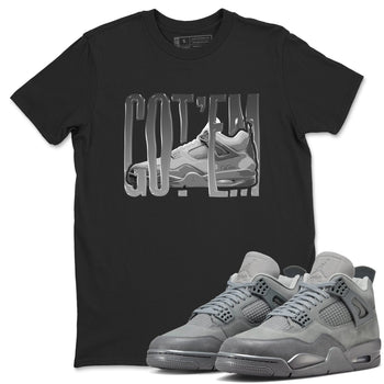 4s Wet Cement shirts to match jordans Wiggling Gotem sneaker match tees Air Jordan 4 SE Wet Cement SNRT Sneaker Release Tees unisex cotton Black 1 crew neck shirts