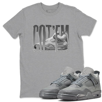 4s Wet Cement shirts to match jordans Wiggling Gotem sneaker match tees Air Jordan 4 SE Wet Cement SNRT Sneaker Release Tees unisex cotton Heather Grey 1 crew neck shirts