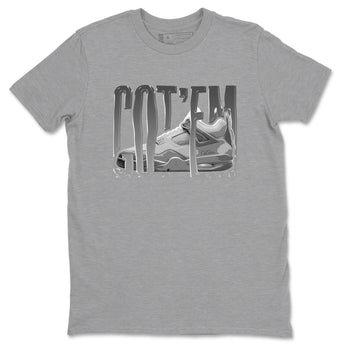 4s Wet Cement shirts to match jordans Wiggling Gotem sneaker match tees Air Jordan 4 SE Wet Cement SNRT Sneaker Release Tees unisex cotton Heather Grey 2 crew neck shirts