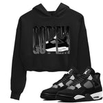 4s White Thunder shirts to match jordans Wiggling Gotem sneaker match tees Air Jordan 4 White Thunder SNRT Sneaker Release Tees unisex cotton Black 1 Crop Shirts