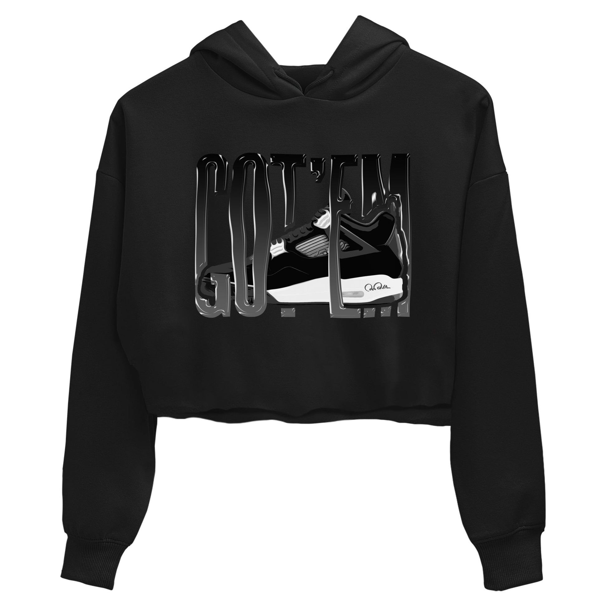 4s White Thunder shirts to match jordans Wiggling Gotem sneaker match tees Air Jordan 4 White Thunder SNRT Sneaker Release Tees unisex cotton Black 2 Crop Shirts