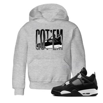 4s White Thunder shirts to match jordans Wiggling Gotem sneaker match tees Air Jordan 4 White Thunder SNRT Sneaker Release Tees Youth Baby Heather Grey 1 crew neck shirts