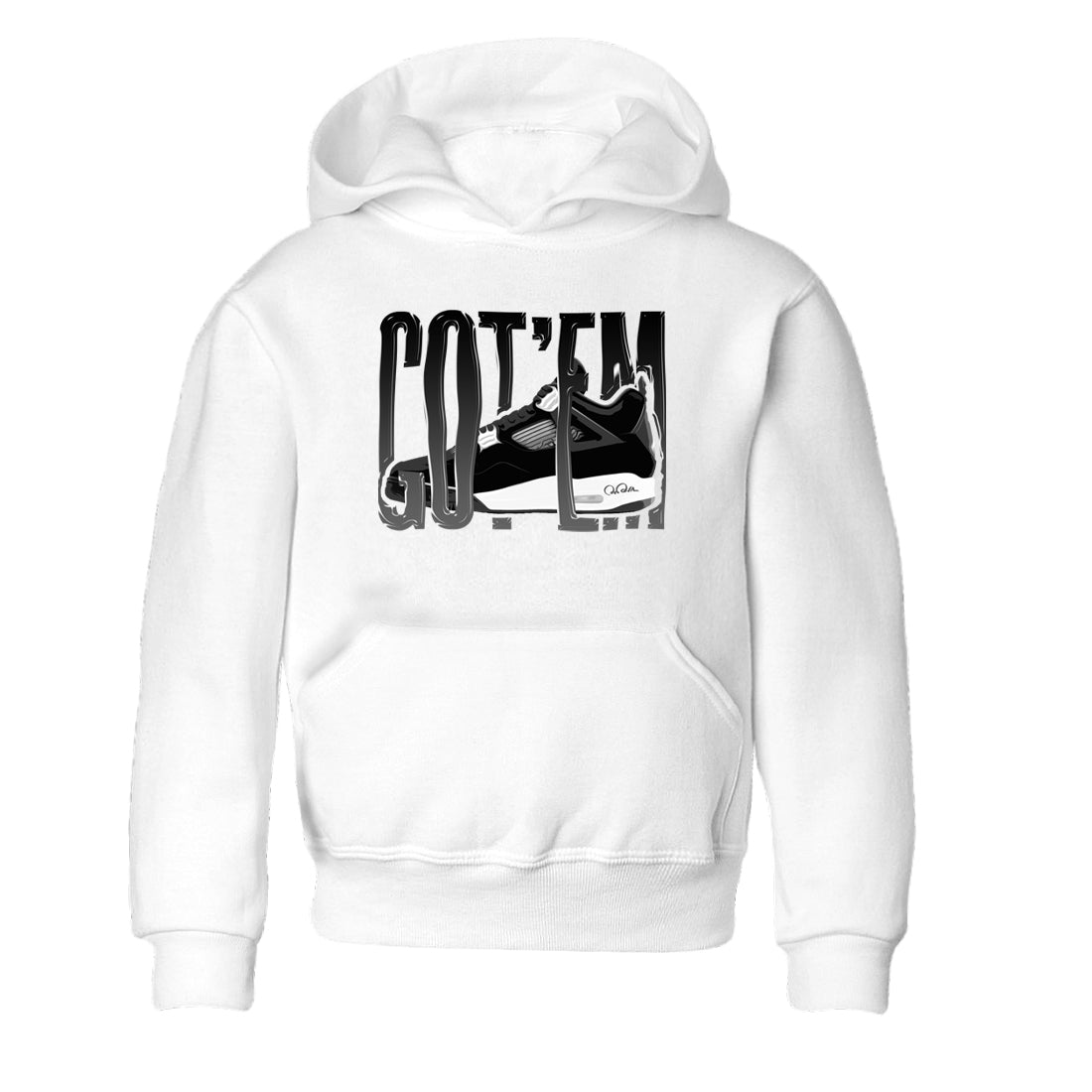 4s White Thunder shirts to match jordans Wiggling Gotem sneaker match tees Air Jordan 4 White Thunder SNRT Sneaker Release Tees Youth Baby White 2 crew neck shirts