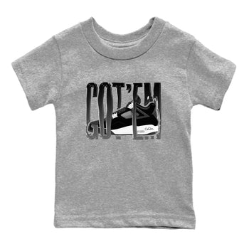 4s White Thunder shirts to match jordans Wiggling Gotem sneaker match tees Air Jordan 4 White Thunder SNRT Sneaker Release Tees Youth Baby Heather Grey 2 crew neck shirts