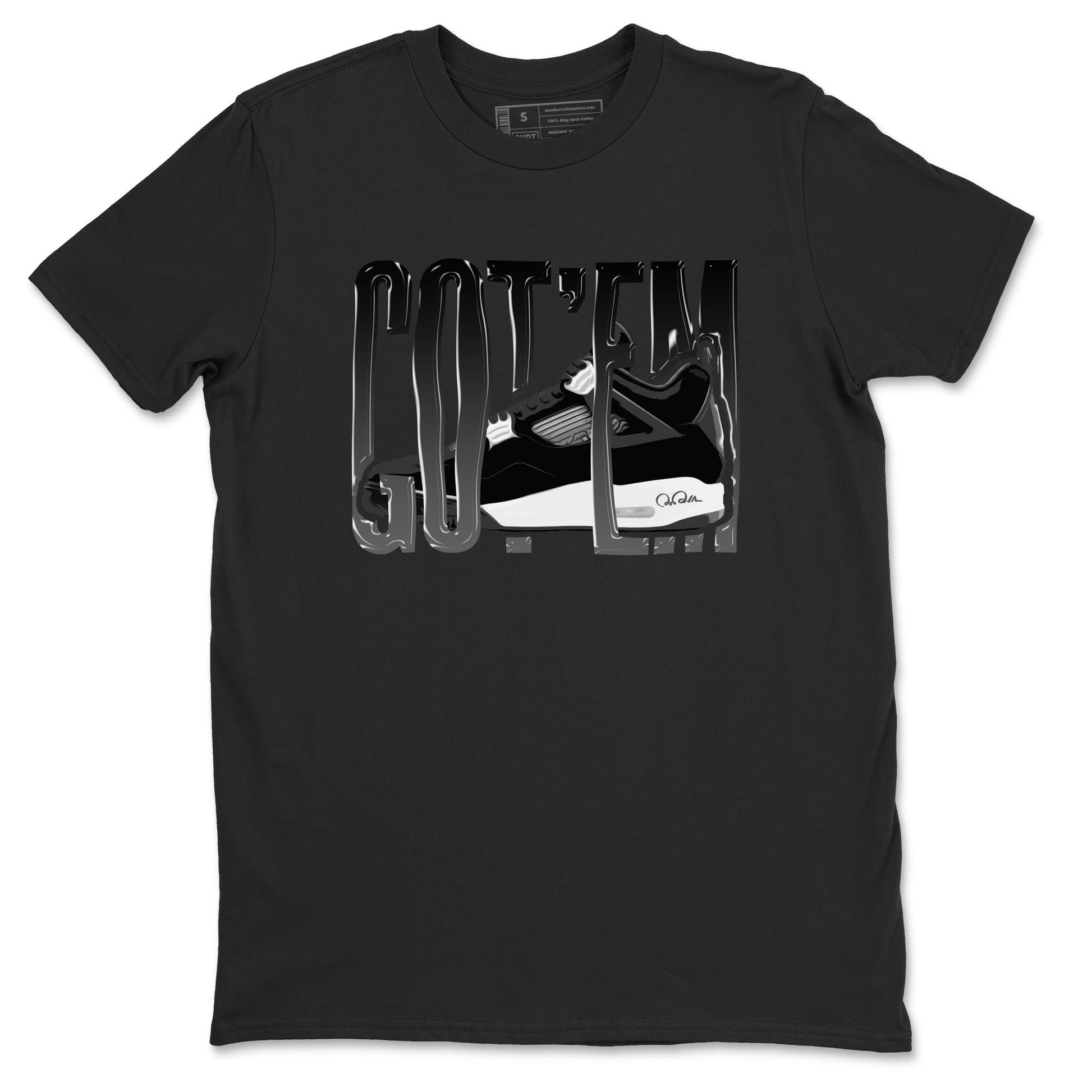 4s White Thunder shirts to match jordans Wiggling Gotem sneaker match tees Air Jordan 4 White Thunder SNRT Sneaker Release Tees unisex cotton Black 2 crew neck shirts