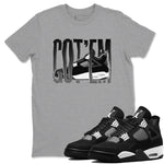 4s White Thunder shirts to match jordans Wiggling Gotem sneaker match tees Air Jordan 4 White Thunder SNRT Sneaker Release Tees unisex cotton Heather Grey 1 crew neck shirts