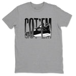 4s White Thunder shirts to match jordans Wiggling Gotem sneaker match tees Air Jordan 4 White Thunder SNRT Sneaker Release Tees unisex cotton Heather Grey 2 crew neck shirts