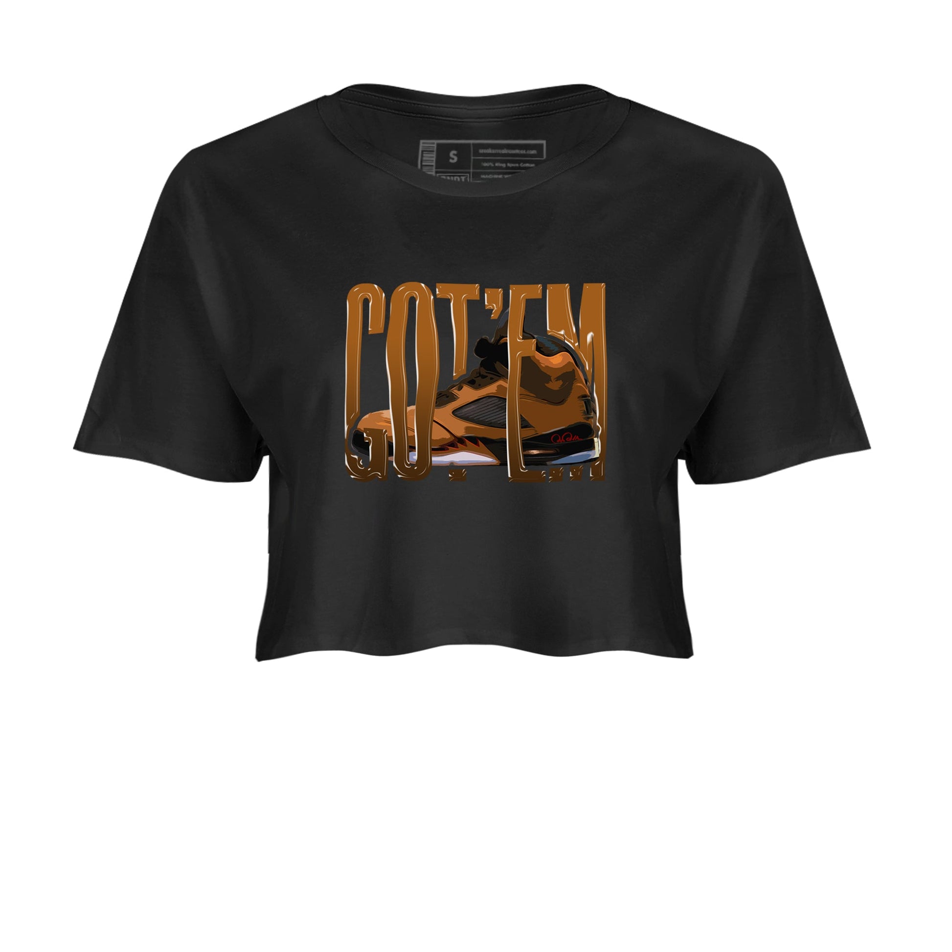 5s Archaeo Brown shirts to match jordans Wiggling Gotem sneaker match tees Air Jordan 5 Archaeo Brown match shoes to clothes SNRT Sneaker Tees unisex cotton Black 2 crop tee
